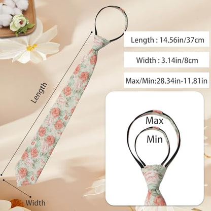 Pre Tied Floral Ties for Men Cotton Zipper Tie Colorful Necktie - color: Style-03