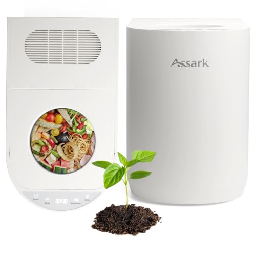 Smart 5L Electric Composter for Kitchen, Large Countertop Compost Bin with Carbon Filter & Auto-Cleaning,One-Touch Start, Smart Humidity-Sensing LED Display,Visible Window Odorless Low Noise
