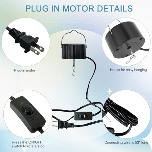 Wind Spinner Plug in Motor, Electric Powered Rotating Motor - color: Black Plug in