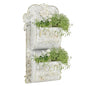 All Chic Metal Wall Planter - Outdoor Rustic Wall Mount Hanging Planter, White Gold - color: White Gold