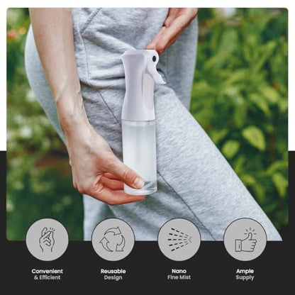 VIGOR PATH Continuous Mist Clear Spray Bottle 200ml Fine Mist for Hair - color: Clear - 6.7oz