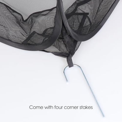 Mesh Plant Cover from Animals, Plant Netting Pest Guard Cover, Plant Tent Cage Pop-up with 4 Stakes for Vegetables, Fruits, Flowers (Black, 36 x 36 x 39 Inches) - size: 36 x 36 x 39 Inches