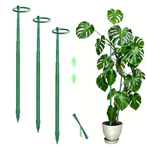 3Pcs Telescoping Plant Stakes 12.5-48.4IN Adjustable Monstera Plant Support - size: 3PCS