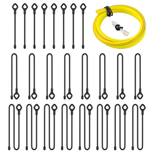 HOMEE 24Pcs Reusable Silicone Cable Twist Ties with Holes 6, 12, 18 inch - color: Black, size: 6"+12"+18" - 24 PCS