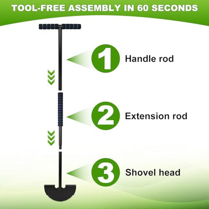Half Moon Edger Lawn Tool, 41" Garden Edging Shovel with Saw Tooth