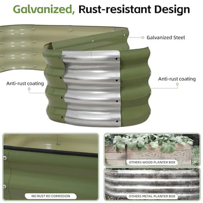 6-in-1 Modular Raised Garden Bed-8x3x1ft Adjustable 6 Sizes - color: Green, size: 8×3×1FT