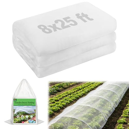 Alphatool 8x25ft Large Garden Netting, Ultra Fine Mesh Plant Covers - size: 8 x 25ft