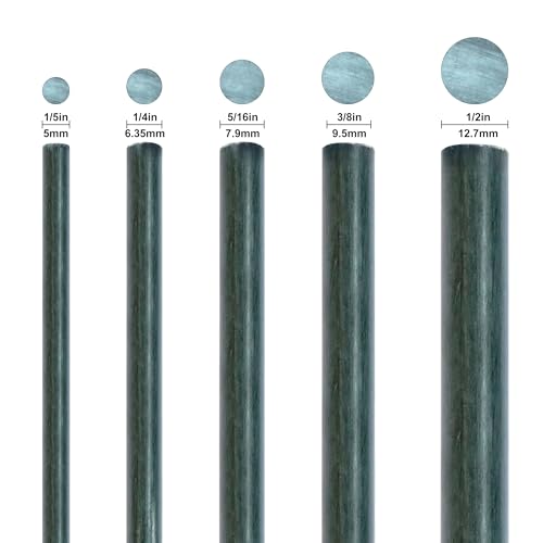 5ft Garden Stakes 20pack, 1/4'' Diameter Plant Stakes, Never Rust for Plant Support Poles, Green(60inch) - size: 1/4'' Dia x 5Ft Height (20 packs)