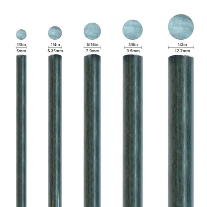 5ft Garden Stakes 20pack, 1/4'' Diameter Plant Stakes, Never Rust for Plant Support Poles, Green(60inch) - size: 1/4'' Dia x 5Ft Height (20 packs)