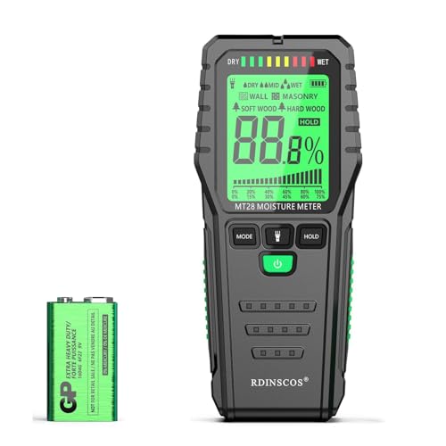 Pinless Moisture Meter for Wood Digital Wall Moisture Detector - color: Green