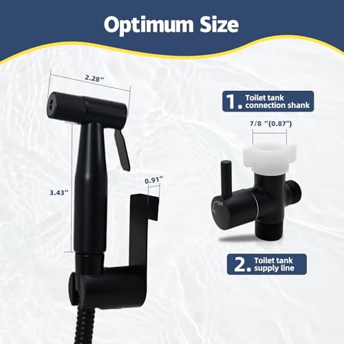 Handheld Bidet Sprayer for Toilet, Adjustable Water Pressure (Matte Black - style: Matte Black