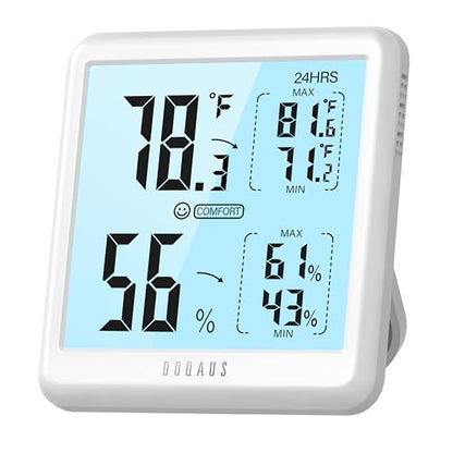 DOQAUS Digital Hygrometer Indoor Thermometer Humidity Meter with Backlight