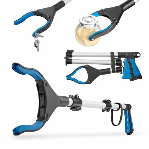 Upgraded 31 Inch Grabber Reacher Tool for Seniors, Trash Picker Upper- Anti Slip Wide Jaw, Stable Center of Gravity, Folds to 12.8 Inch Easy Storage Ideal for Trash Pickup & Surgery Recovery - size: 31 Inch