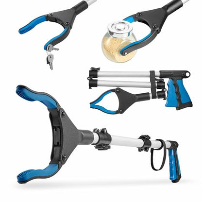 Upgraded 31 Inch Grabber Reacher Tool for Seniors, Trash Picker Upper- Anti Slip Wide Jaw, Stable Center of Gravity, Folds to 12.8 Inch Easy Storage Ideal for Trash Pickup & Surgery Recovery - size: 31 Inch