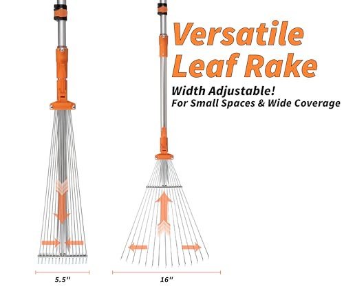 5-30 ft Telescoping Roof Rake for Leaves and Pines (36 ft Reach) - size: 30 Feet