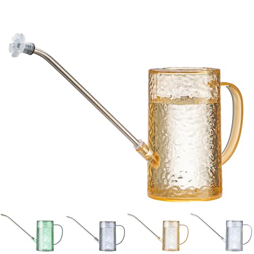 Long Spout Watering Can Indoor Plants, Small Watering Cans for House Plants, Flowers, Succulents 34oz - color: Brown