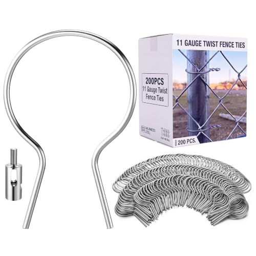 200 Pcs 11 Gauge Twist Fence Ties for 2-7/8'' OD Posts with Drill Chuck - size: 2-7/8''