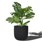 16" Pillar Fluted Planter - Handmade Fiberglass Composite - color: Black, size: Pillar