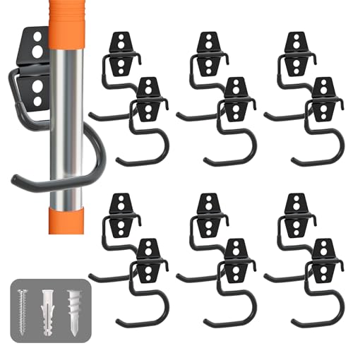Broom Holder Wall Mount, 12Pack Tool Hangers Garage Wall Hanging Organizer