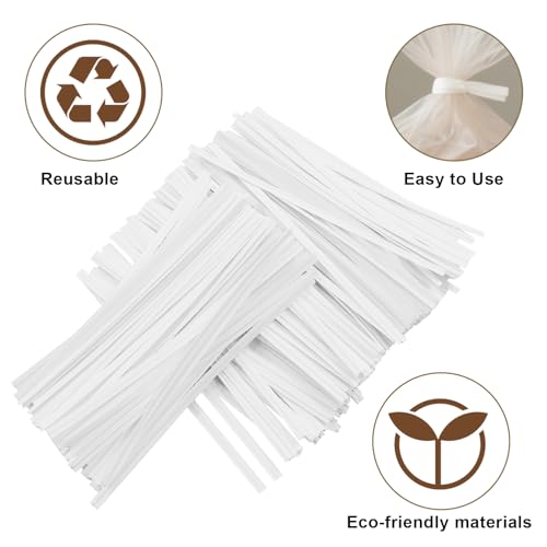 1000Pcs 5 Inch White Paper Twist Ties - color: White, size: 5"