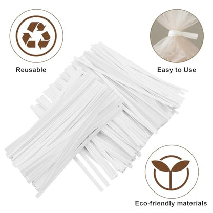 1000Pcs 5 Inch White Paper Twist Ties - color: White, size: 5"