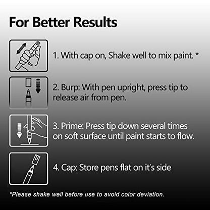 TFIVE Black Permanent Markers Paint Pens, 2 Pack Oil Based Paint Markers - color: Black