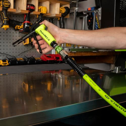 Flexzilla Air Compressor Hose, 3/8 in. x 100 ft., 1/4 in. MNPT Fittings, No-Kink, All Weather, Lightweight, Premium Hybrid Polymer, 300 PSI, ZillaGreen - size: 100ft, style: 3/8"