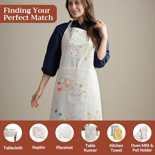 Maison d' Hermine Aprons for women with Pocket 100% Cotton (27.50"x31.50") - color: 001 - Colmar