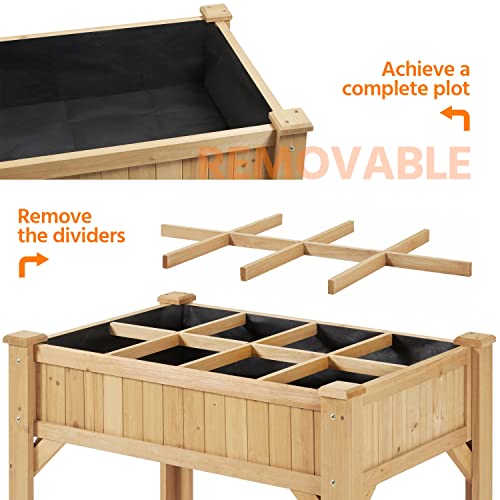 Yaheetech 36" Raised Planter Box 8-Pocket with Grow Grid,1Pcs