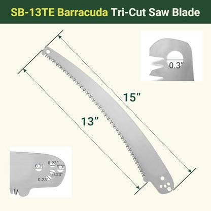 SB-13TE 13" Tri-Cut Pole Saw Blade for Jameson Barracuda Pole Pruning Saw