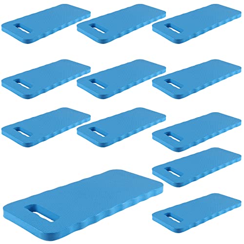 SHEUTSAN 12 Pack 16 x 8 x 0.8 Inch Thick Kneeling Pad, Garden Kneeling Pad with Pre-Cut Handle, Knee Pad Floor Kneeler for Gardening, Bath, Exercise, Repair Work, Aqua Blue
