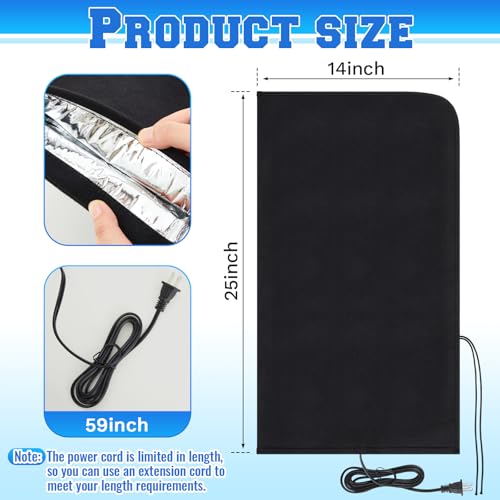 1 Pcs 25.2" L x 14 W Electric Heated Outdoor Faucet Cover for Winter - size: 25.2"L x14"W