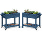SERWALL Raised Garden Bed on Wheels with Storage Shelf Set of 2,Navy - color: Navy, size: 2 Pack