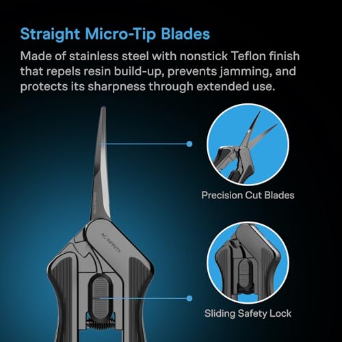 AC Infinity Ergonomic Pruning Shear 6.6”, Stainless Steel Curved Blades - style: Curved Blades