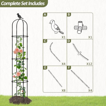 Garden Obelisk Trellis for Climbing Plants Outdoor 69" H (1 Pack) - size: 1 pack