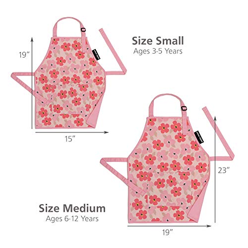 Urban Infant Little Helper Cooking Apron for Toddlers, Kids, Children - color: Poppies, size: Small (3 - 5 yrs), style: Personalized