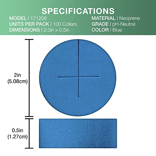 2” Neoprene Foam Inserts for Hydroponics Growing System, Clone Machine, Propagation Indoor Gardening, 100 Pack, Blue - color: Blue