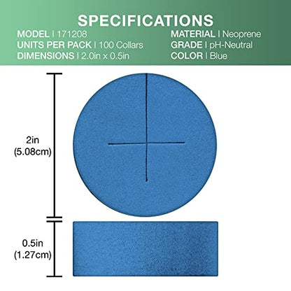 2” Neoprene Foam Inserts for Hydroponics Growing System, Clone Machine, Propagation Indoor Gardening, 100 Pack, Blue - color: Blue