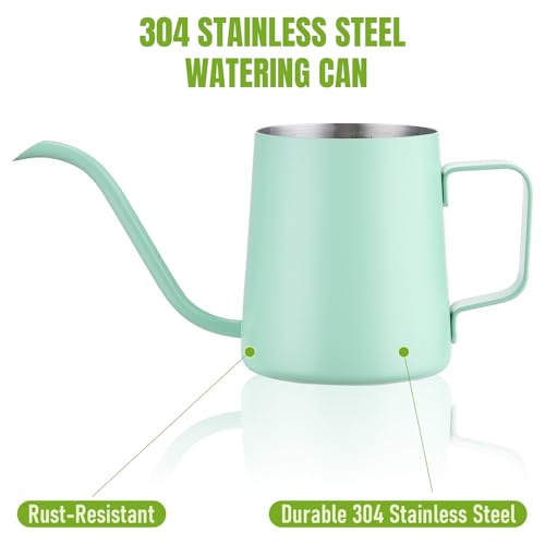 Doseno Green Small Watering Can for Seedlings & Indoor Plants, 12 oz - size: 350ml/12oz-Green
