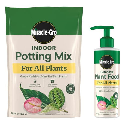 Miracle-Gro Indoor Potting Mix and Miracle-Gro Indoor Plant Food - size: Bundle Pack