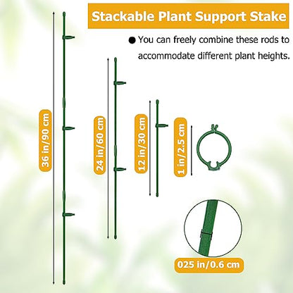20 Pcs Plant Support Stakes Height Adjustable (12 Inch) - size: 20Pcs