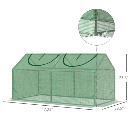 Outsunny 4' x 2' x 2' Portable Mini Greenhouse, Small Green House, Green - color: Green, size: 4' x 2' x 2'