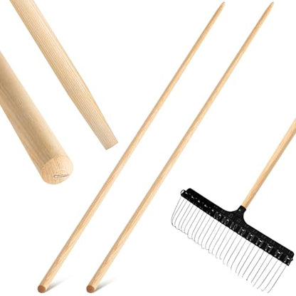 Leinuosen 2 Pack 54 Inch Replacement Wood Rake Handle for Leaf Rake - size: 54 Inch