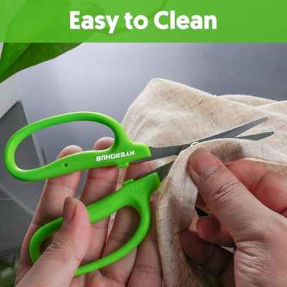 Garden Scissors, 2 PCS, Straight Blade + Curved Blade, 6-in, Easy to Clean - style: Curved 1pcs + Straight 1pcs