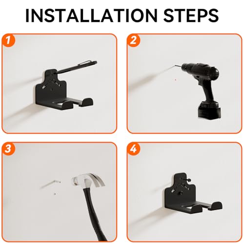 Garage Organizer Trimmer Rack Wall Mount, Weedeater Hanger, Black, 3 Pack - color: Black 3 Packs