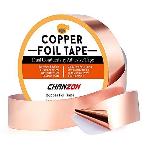 CHANZON Copper Foil Tape 30mm 6/5in x 98ft Double Sided Conductive Adhesive - size: 6) 6/5inch x 98.4ft