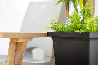 Mayne Renew 24in Modern Tall Square Planter, Black, 2-Pack