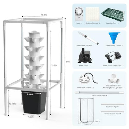 JESLED 6 Tiers Hydroponics Growing System Kits with LED Grow Lights,Tent - size: 6tiers×tent