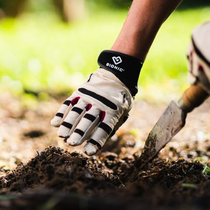 Bionic ReliefGrip Premium Leather Gardening Gloves - size: Medium, style: Women