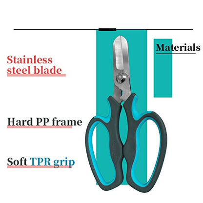 Blue Stainless Steel Floral Shears with Integrated Stab Remover - style: Blue